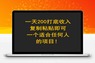 一天200打底收入，复制粘贴即可，一个适合任何人的项目-乐享资源网