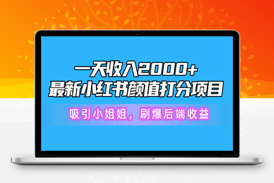 一天收入2000+，最新小红书颜值打分项目，吸引小姐姐，刷爆后端收益-乐享资源网