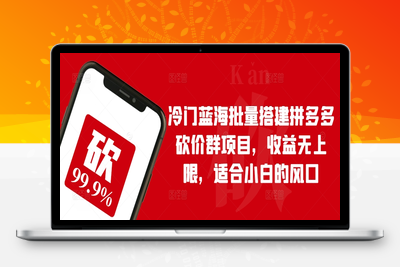 冷门蓝海批量搭建拼多多砍价群项目，收益无上限，适合小白的风口【揭秘】-乐享资源网