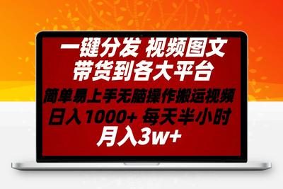 2024年 一键分发带货图文视频 简单易上手 无脑赚收益 -乐享资源网