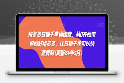 拼多多日销千单训练营，从0开始带你做好拼多多，让日销千单可以快速复制(更新24年5月)-乐享资源网