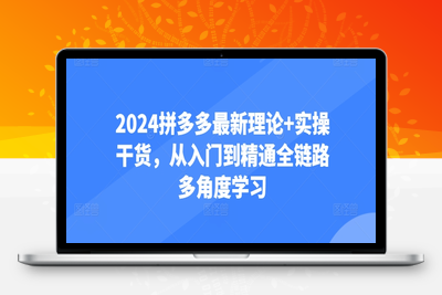 2024拼多多最新理论+实操干货，从入门到精通全链路多角度学习-乐享资源网