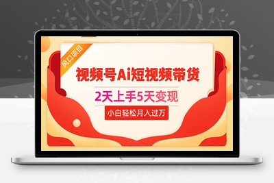 2天上手5天变现视频号Ai短视频带货0粉丝0基础小白轻松月入过万-乐享资源网