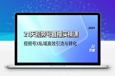 21天-视频号直播实操课，视频号X私域高效引流与转化（22节课）-乐享资源网