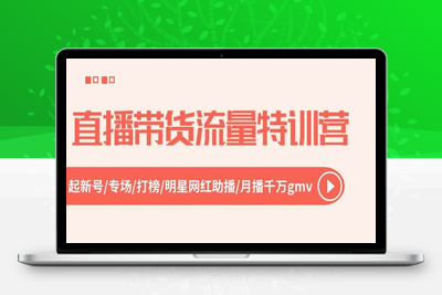 直播带货流量特训营，起新号-专场-打榜-明星网红助播 月播千万gmv（52节）-乐享资源网