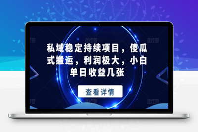 私域稳定持续项目，傻瓜式搬运，利润极大，小白单日收益几张【揭秘】-乐享资源网