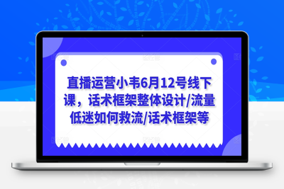 直播运营小韦6月12号线下课，话术框架整体设计/流量低迷如何救流/话术框架/付费将短视频流量打进直播间等-乐享资源网