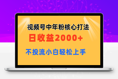 视频号中年粉核心玩法 日收益2000+ 不投流小白轻松上手-乐享资源网