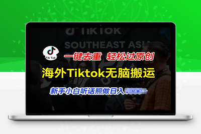 海外Tiktok短视频无脑搬运，一键去重轻松过原创，新手小白听话照做日入几张【揭秘】-乐享资源网