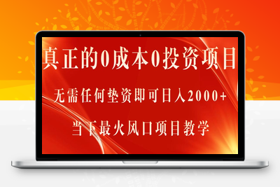 真正的0成本0投资项目，无需任何垫资即可日入2000+，当下最火风口项目教学-乐享资源网