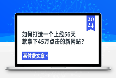 某付费文章《如何打造一个上线56天就拿下45万点击的新网站?》-乐享资源网