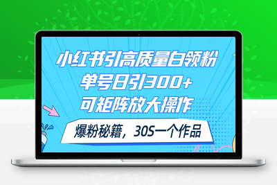 小红书引高质量白领粉，单号日引300+，可放大操作，爆粉秘籍！30s一个作品-乐享资源网