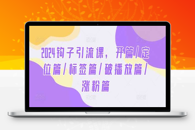 2024钩子引流课，开篇/定位篇/标签篇/破播放篇/涨粉篇-乐享资源网